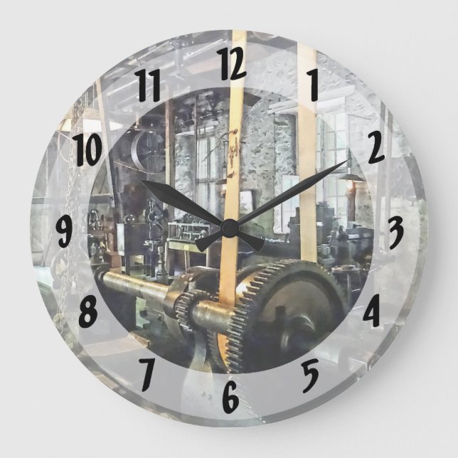 Large Lathe in Machine Shop Clock (Front)