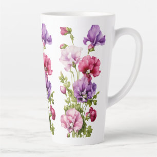 Large Latte Mug - 17 oz   Elegant Floral Bouquet