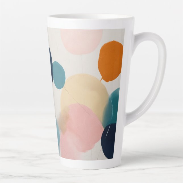 Large Latte Mug 17oz -Minimalist Geometric Pattern (Right)