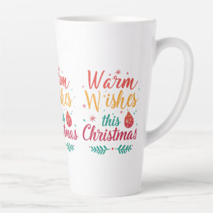 Large Latte Mug, 17oz – "Warm Wishes This Christma Mug