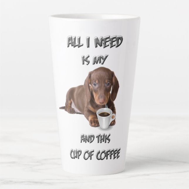 Large Latte Mug - Dach in my cup  (Front)