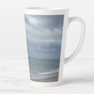 Large latte mug ocean dramatic sky