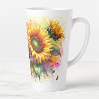 Large Latte Mug - Sunflowers