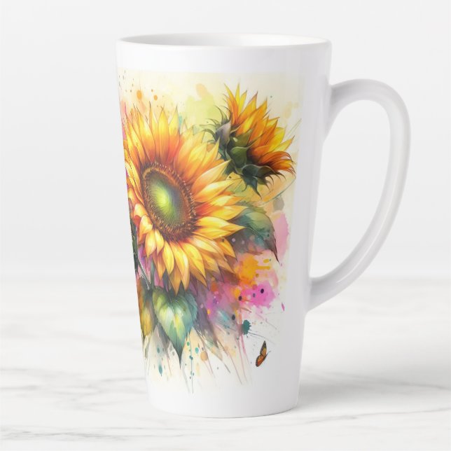 Large Latte Mug - Sunflowers (Right)