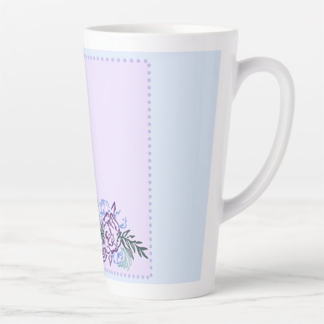 Large Lavender Rose Latte Mug (Right)