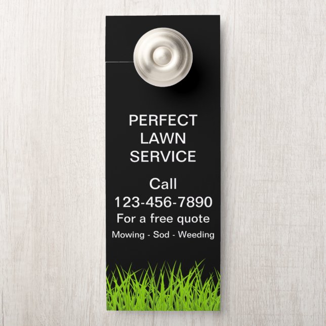 Large Lawn Service Promotional Door Hanger (On Knob)