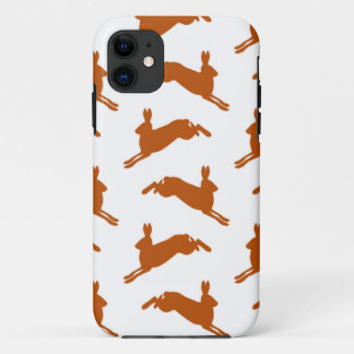 Large Leaping Hares Fawn Brown iPhone 11 Case