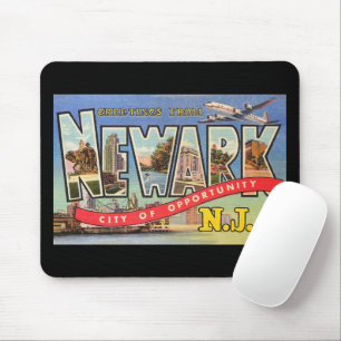 Large Letter Greeting, Newark, NJ Vintage Postcard Mouse Mat