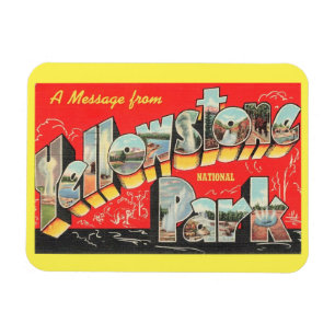 Large Letter Greeting Yellowstone National Park Magnet