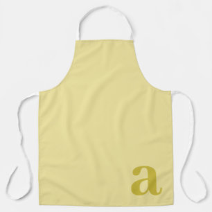 Large Letter Monogram Pale Yellow Minimalist Apron