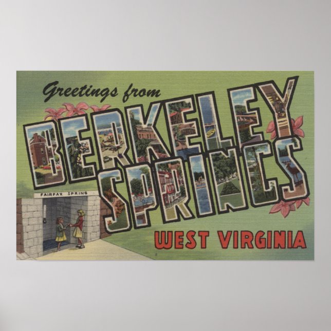 Large Letter Scenes - Berkeley Springs, WV Poster (Front)