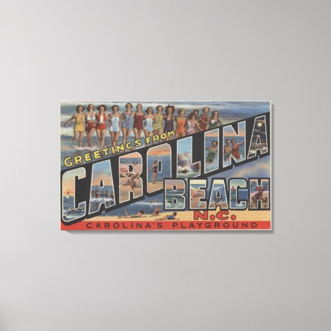 Large Letter Scenes - Carolina Beach, NC Canvas Print (Front)