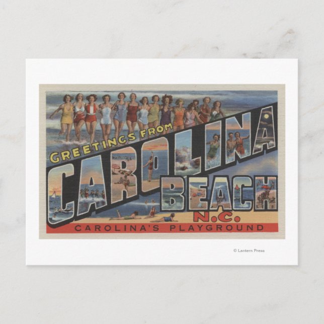 Large Letter Scenes - Carolina Beach, NC Postcard (Front)
