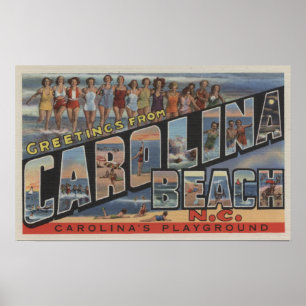 Large Letter Scenes - Carolina Beach, NC Poster