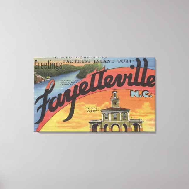 Large Letter Scenes - Fayetteville, NC Canvas Print (Front)