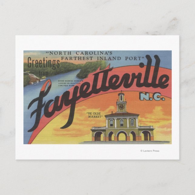 Large Letter Scenes - Fayetteville, NC Postcard (Front)