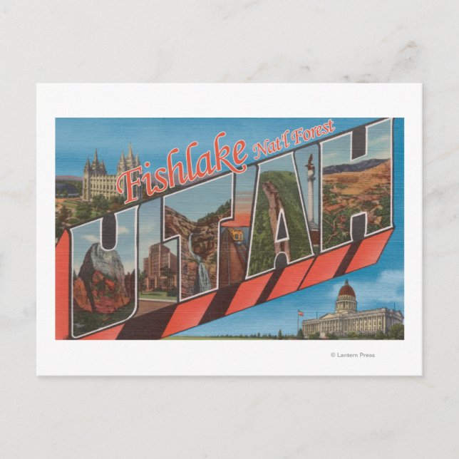 Large Letter Scenes - Fishlake Nat'l Forest, UT Postcard (Front)