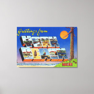 Large Letter Scenes, Greetings From 4 Canvas Print