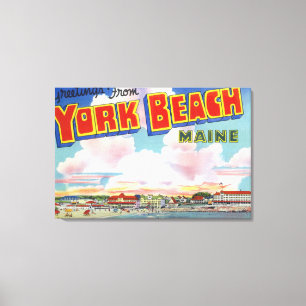 Large Letter Scenes, Greetings From Canvas Print