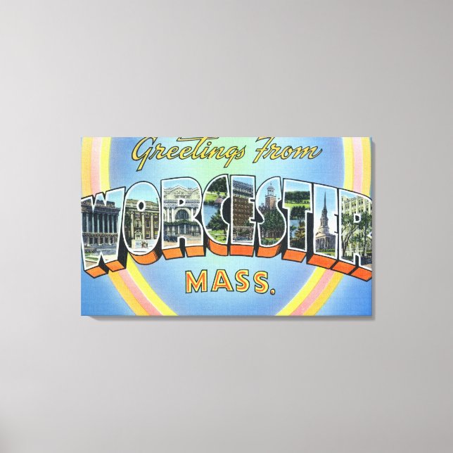 Large Letter Scenes - Greetings From Canvas Print (Front)