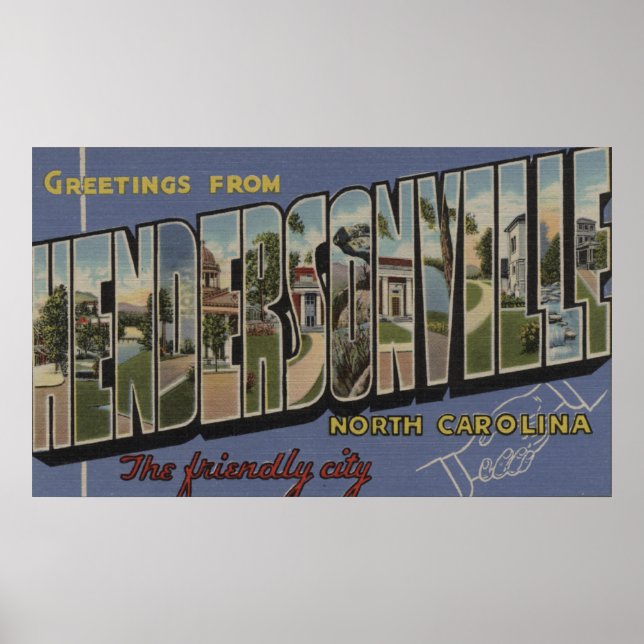 Large Letter Scenes - Hendersonville, NC Poster (Front)