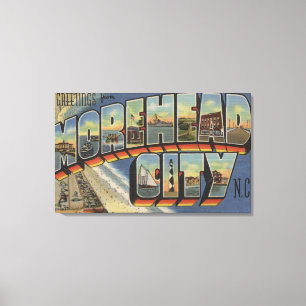 Large Letter Scenes - Morehead City, NC Canvas Print