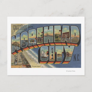 Large Letter Scenes - Morehead City, NC Postcard