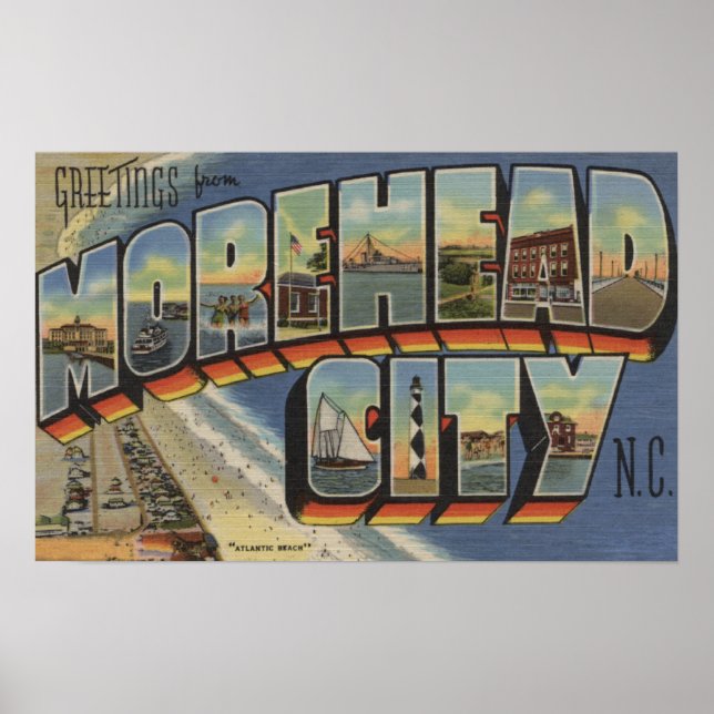 Large Letter Scenes - Morehead City, NC Poster (Front)