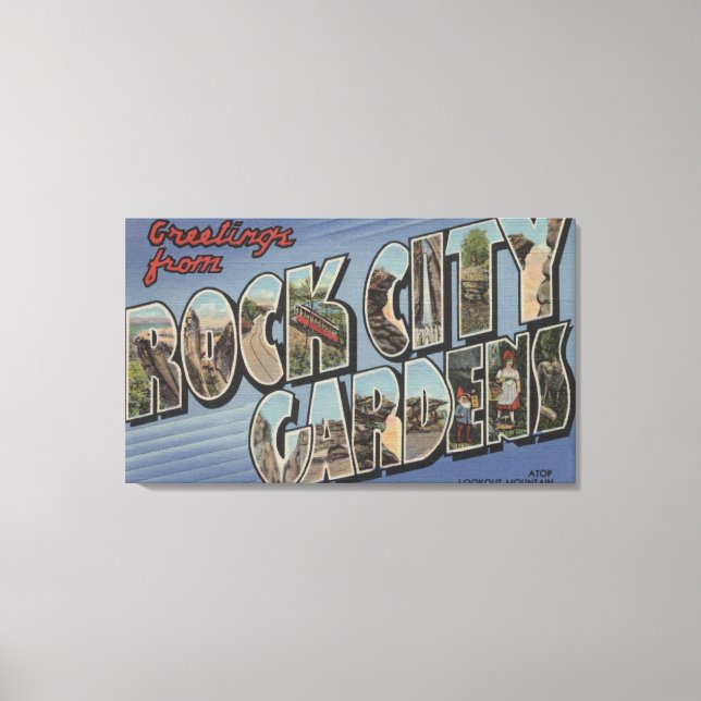 Large Letter Scenes - Rock City Gardens, TN Canvas Print (Front)