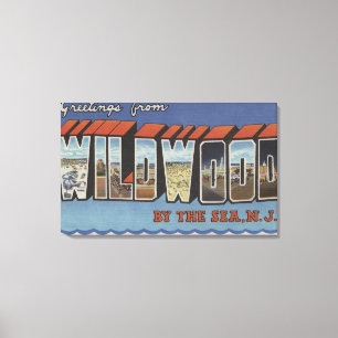 Large Letter Scenes - Wildwood-By-The-Sea, NJ Canvas Print