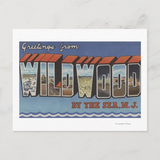 Large Letter Scenes - Wildwood-By-The-Sea, NJ Postcard (Front)