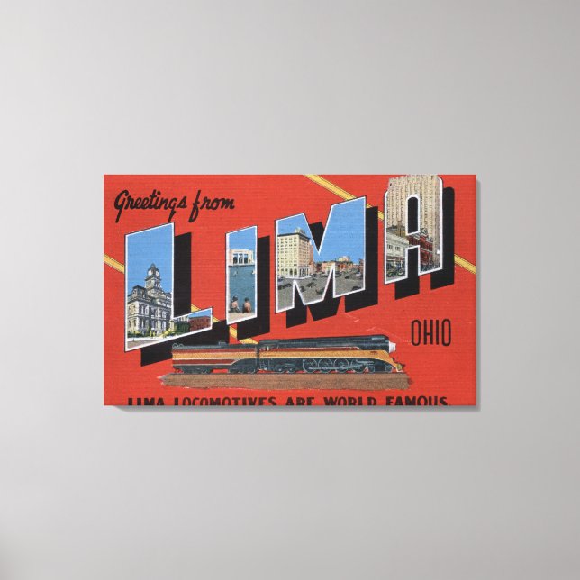 Large Letters - Lima Locomotives are World Canvas Print (Front)