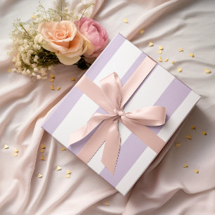 Large Light Purple and White Stripes Wrapping Paper