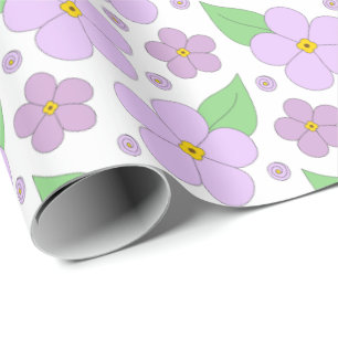 Large Lilac Flowers Pattern Wrapping Paper