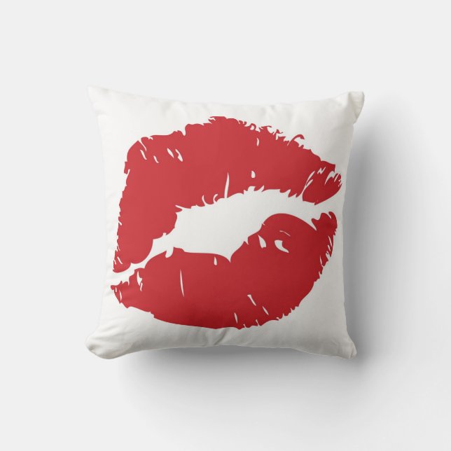 Large lip-print throw pillow. cushion (Front)