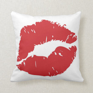 Large lip-print throw pillow. cushion