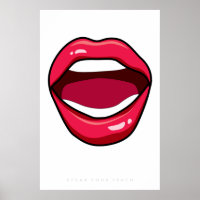Large Lips | Retro Pop Art Poster 60s 70s | Quote