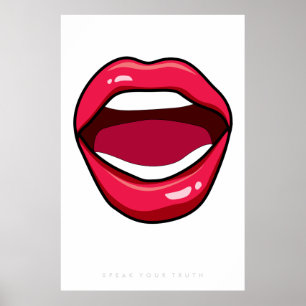 Large Lips   Retro Pop Art Poster 60s 70s   Quote