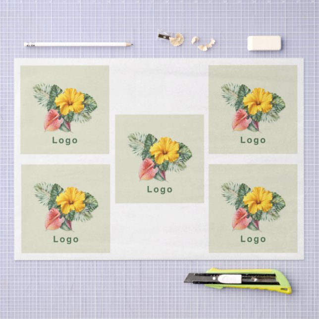 Large Logo Template Tissue Paper (Craft)
