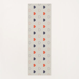 Large - Lovely hearts / orange cream dark Yoga Mat