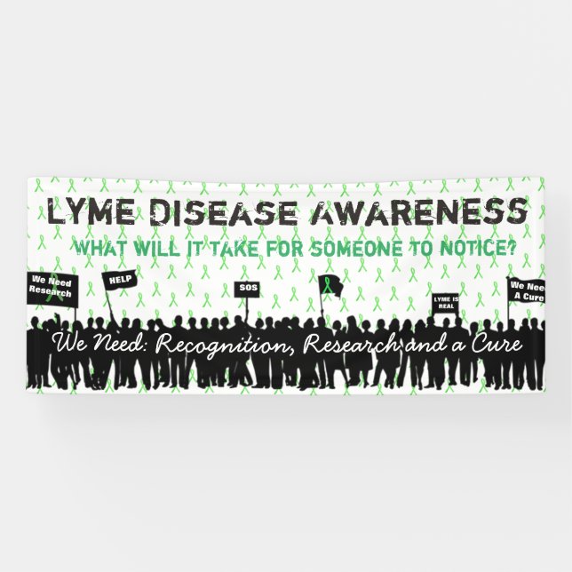 Large Lyme Disease Awareness Protest Sign Banner (Horizontal)