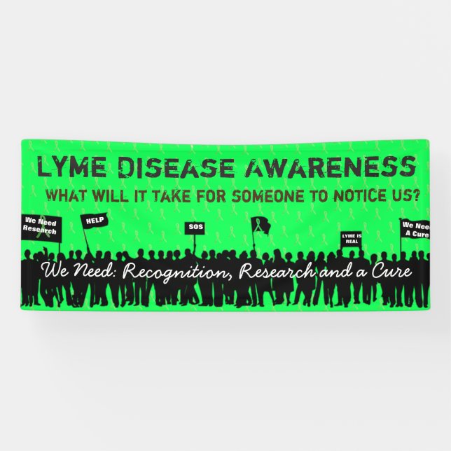 Large Lyme Disease Awareness Protest Sign Banner (Horizontal)