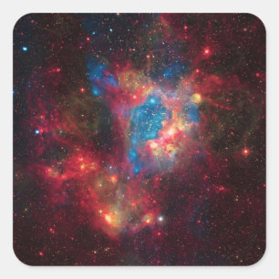 Large Magellanic Cloud Superbubble in Nebula N44 Square Sticker