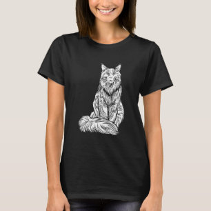 Large Maine Coon Cat With Fluffy Long Coat T-Shirt
