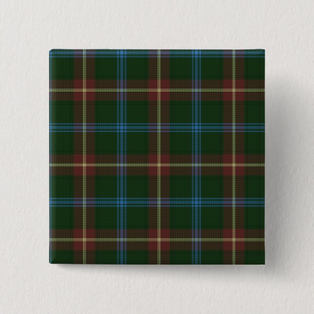 Large Manitoba tartan 15 Cm Square Badge (Front)