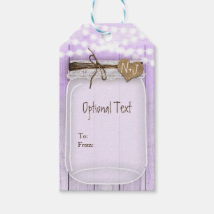 Large Mason Jar & Lights Lavender Purple Rustic Gift Tags