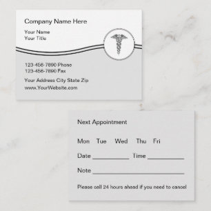 Large Medical Appointment Business Cards Template