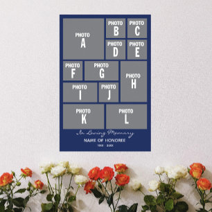 Large Memorial Photo Collage with your photos Poster