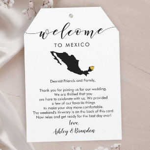 Large Mexico Wedding Welcome Tag Letter Itinerary