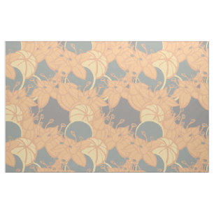 large modern leaf, bud, and flower pattern fabric